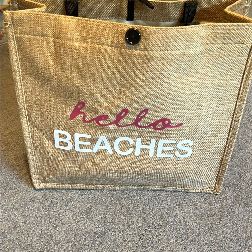 Beige Tote Bag with Fun Text